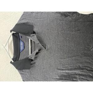 Ralph Lauren Polo Golf Shirt Geometric Black Blue Pattern 100% Pima Cotton Large